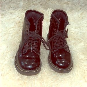 Dr. Martin Black Patent Leather Brooklee Boots